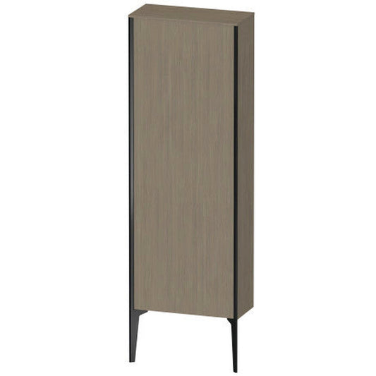 Duravit Xviu 20" x 52" Semi Tall Cabinet With Right Hinge, Black Matt and Oak Terra Finish (XV1316RB235)