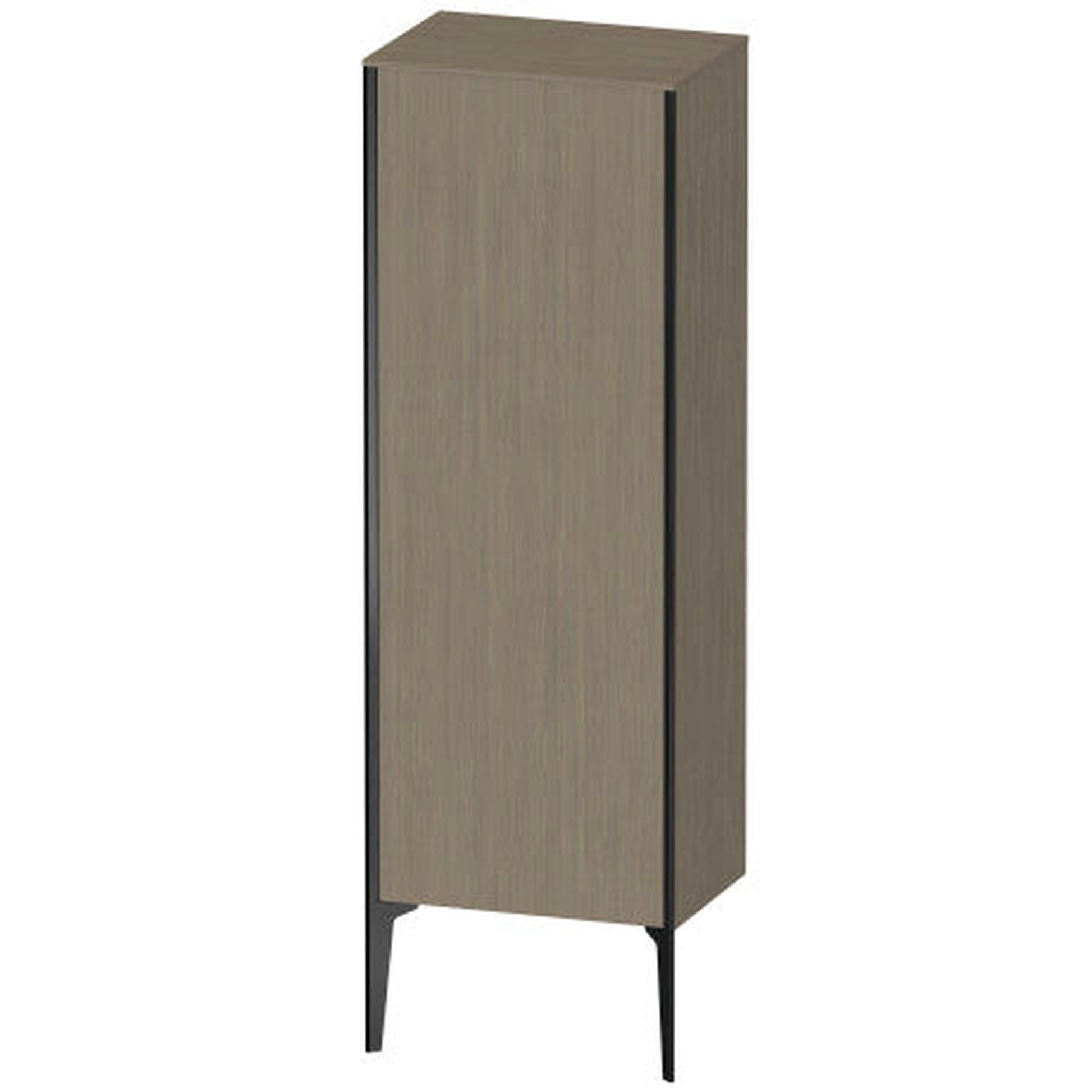 Duravit Xviu 20" x 52" Semi Tall Cabinet With Right Hinge, Black Matt and Oak Terra Finish (XV1326RB235)