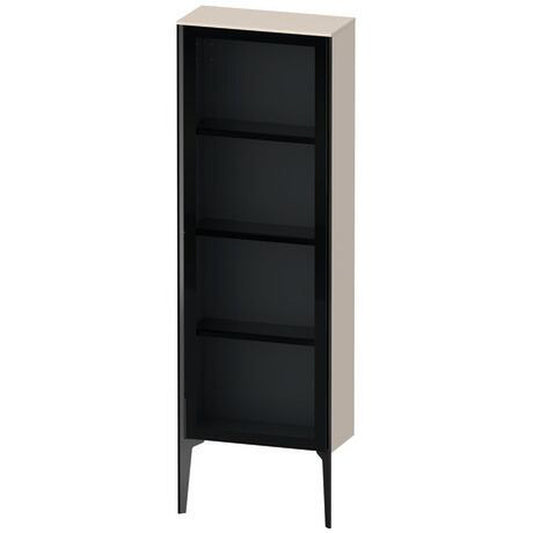 Duravit Xviu 20" x 52" Semi Tall Cabinet With Right Hinge, Black Matt and Taupe Matt Finish (XV1366RB291)
