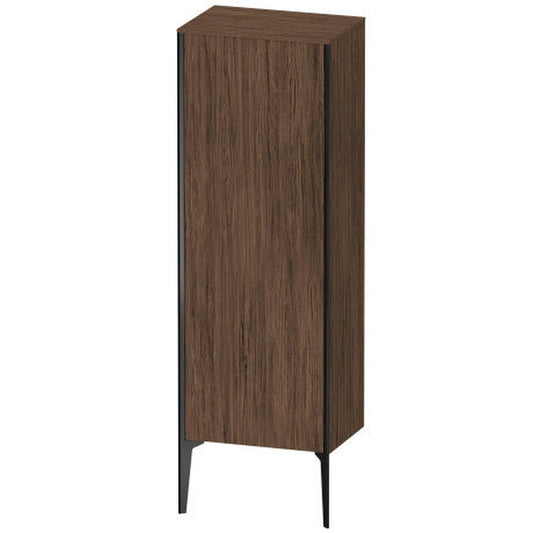 Duravit Xviu 20" x 52" Semi Tall Cabinet With Right Hinge, Black Matt and Walnut Dark Finish (XV1326RB221)