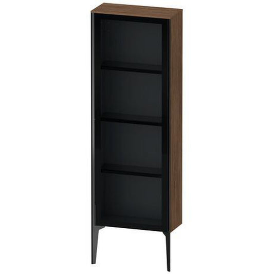 Duravit Xviu 20" x 52" Semi Tall Cabinet With Right Hinge, Black Matt and Walnut Dark Finish (XV1366RB221)