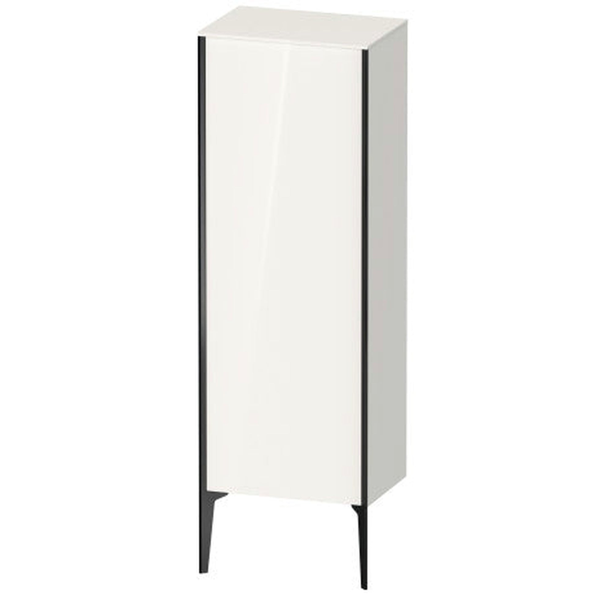 Duravit Xviu 20" x 52" Semi Tall Cabinet With Right Hinge, Black Matt and White High Gloss Finish (XV1326RB222)