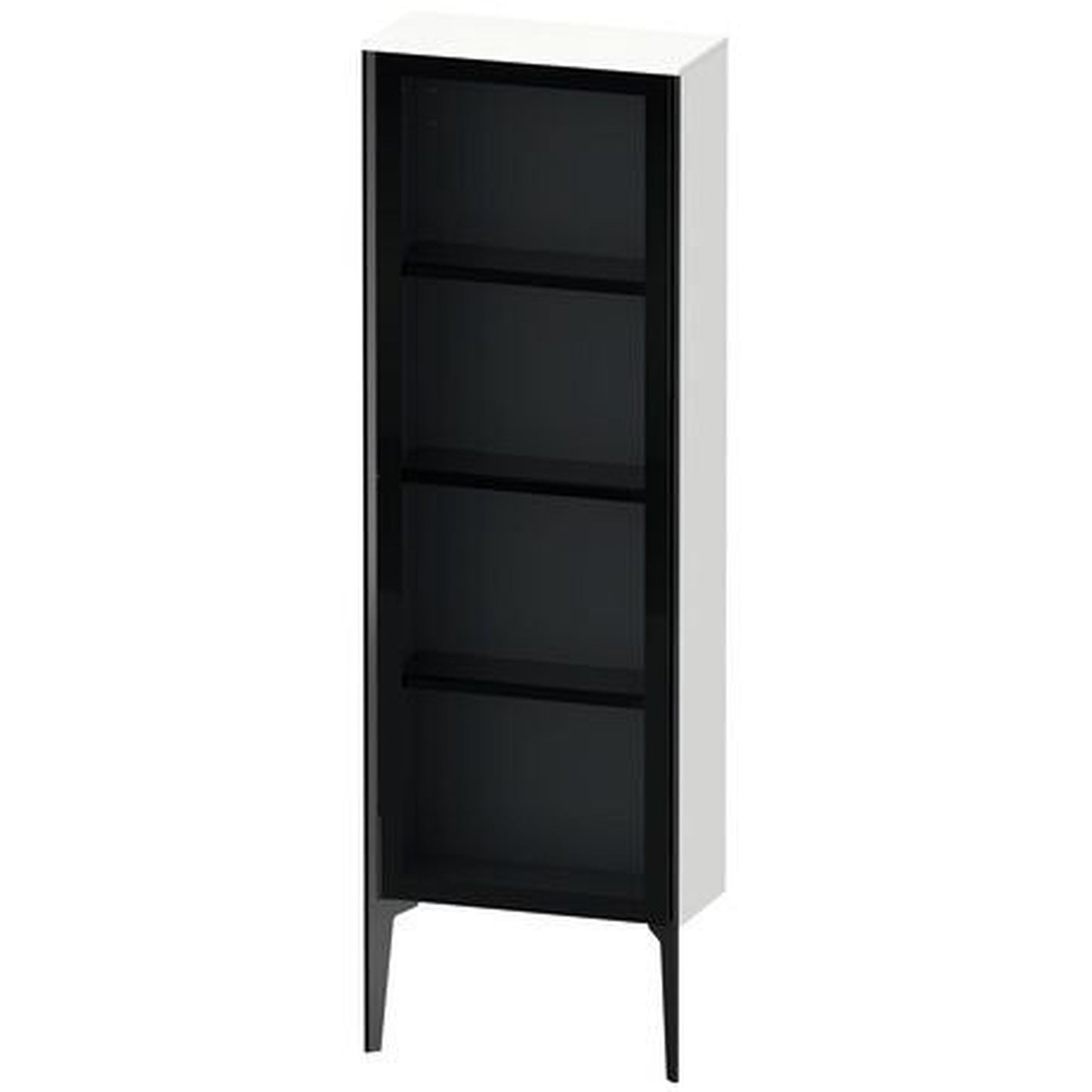 Duravit Xviu 20" x 52" Semi Tall Cabinet With Right Hinge, Black Matt and White Matt Finish (XV1366RB218)