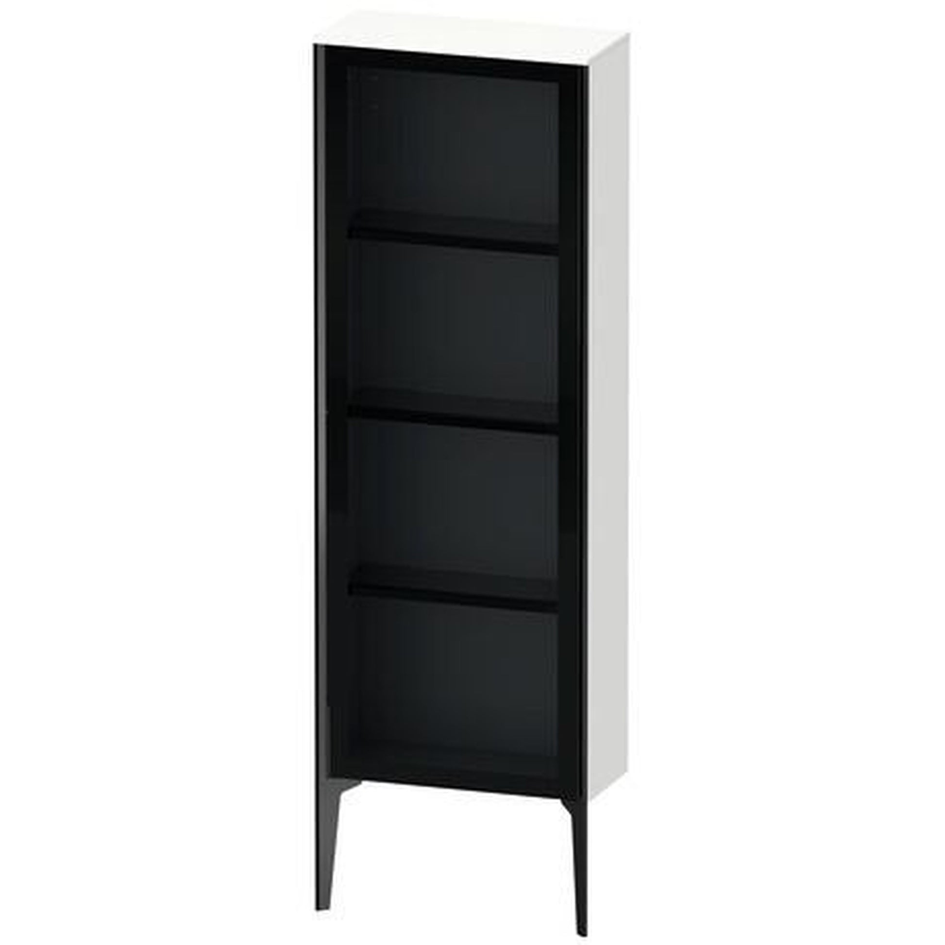 Duravit Xviu 20" x 52" Semi Tall Cabinet With Right Hinge, Black Matt and White Matt Finish (XV1366RB218)