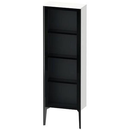 Duravit Xviu 20" x 52" Semi Tall Cabinet With Right Hinge, Black Matt and White Matt Finish (XV1366RB218)