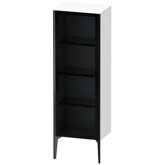 Duravit Xviu 20" x 52" Semi Tall Cabinet With Right Hinge, Black Matt and White Matt Finish (XV1368RB218)