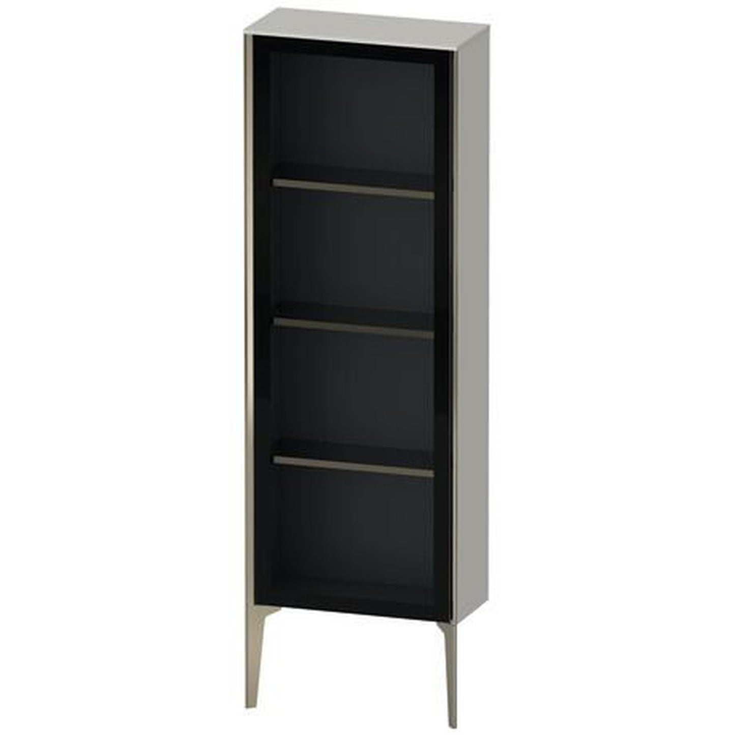 Duravit Xviu 20" x 52" Semi Tall Cabinet With Right Hinge, Champagne Matt and Concrete Grey Matt Finish (XV1366RB107)