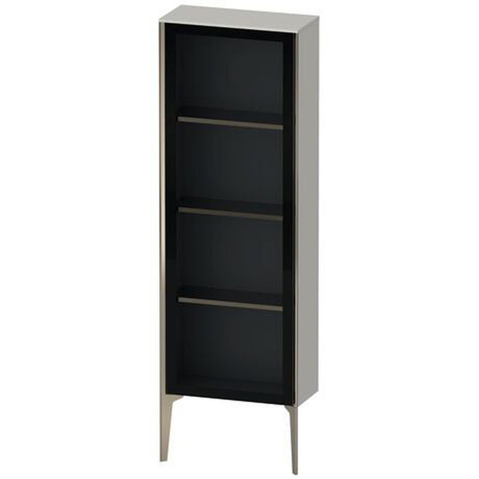 Duravit Xviu 20" x 52" Semi Tall Cabinet With Right Hinge, Champagne Matt and Concrete Grey Matt Finish (XV1366RB107)