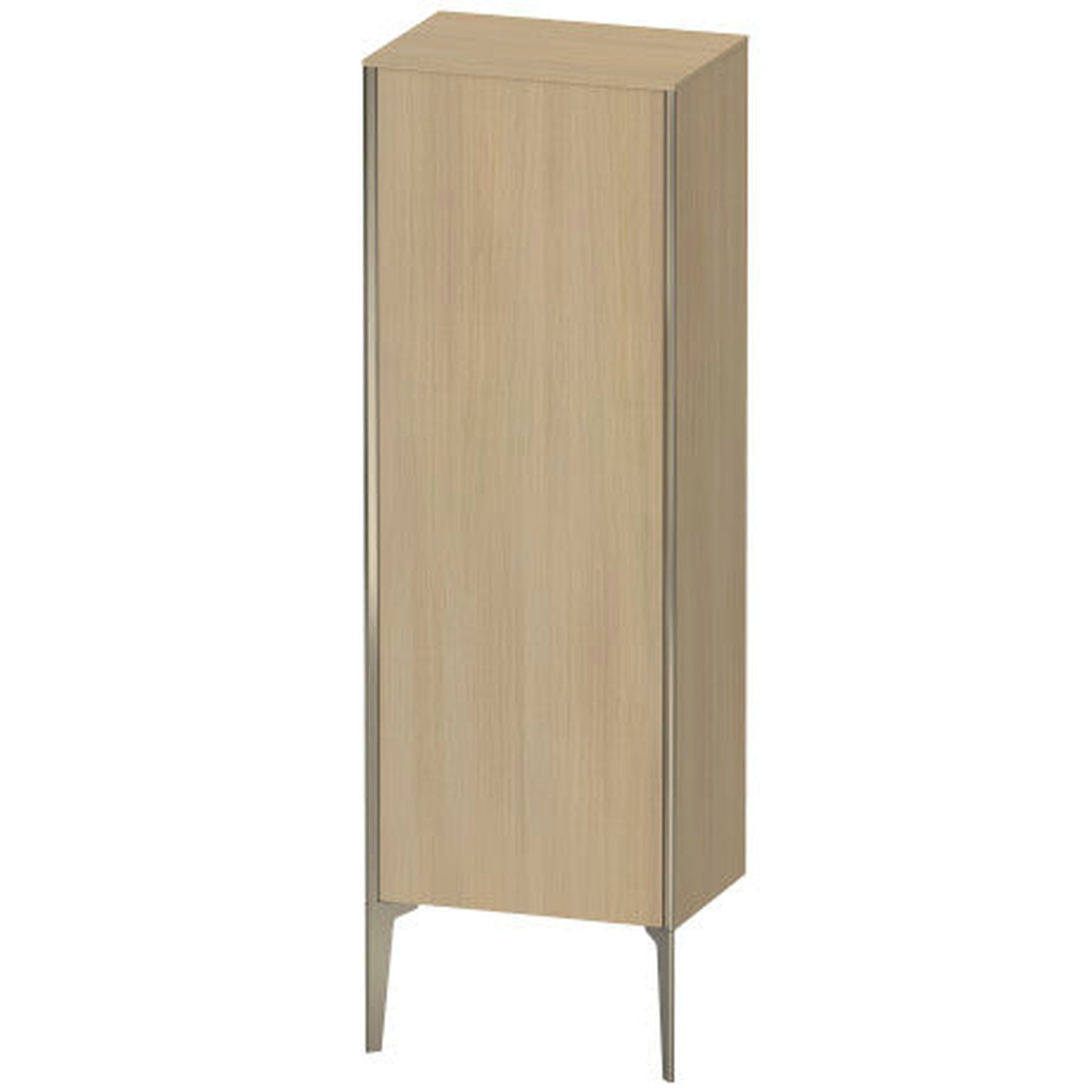 Duravit Xviu 20" x 52" Semi Tall Cabinet With Right Hinge, Champagne Matt and Mediterreanean Oak Real Wood Veneer Finish (XV1326RB171)