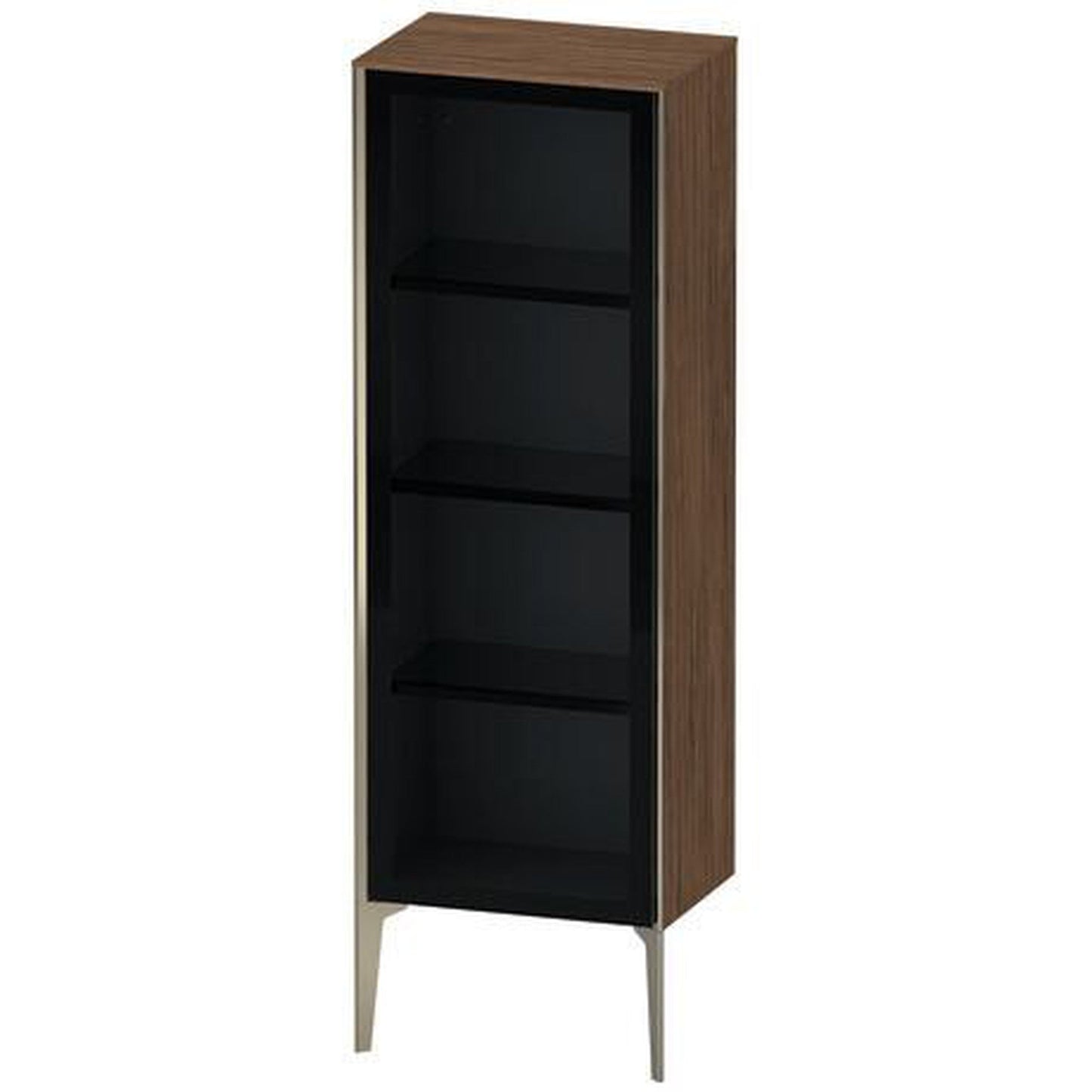 Duravit Xviu 20" x 52" Semi Tall Cabinet With Right Hinge, Champagne Matt and Walnut Dark Finish (XV1368RB121)