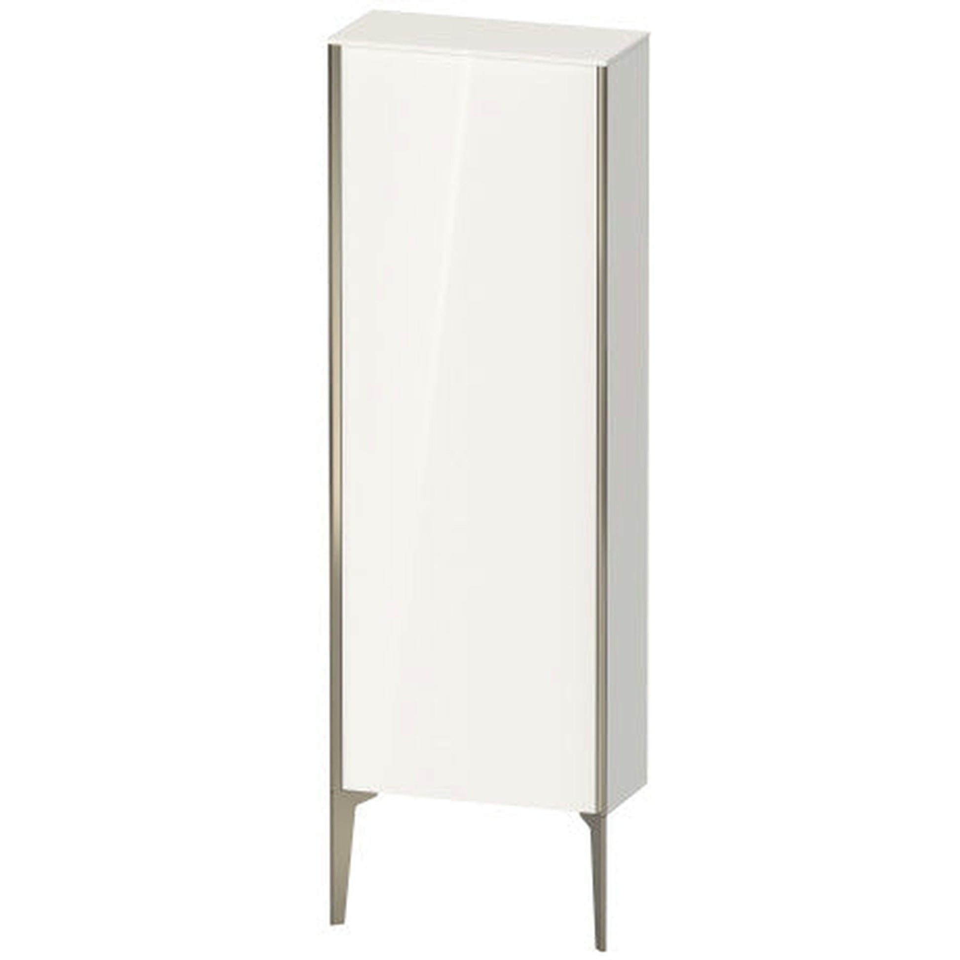 Duravit Xviu 20" x 52" Semi Tall Cabinet With Right Hinge, Champagne Matt and White High Gloss Finish (XV1316RB122)