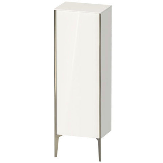 Duravit Xviu 20" x 52" Semi Tall Cabinet With Right Hinge, Champagne Matt and White High Gloss Finish (XV1326RB122)