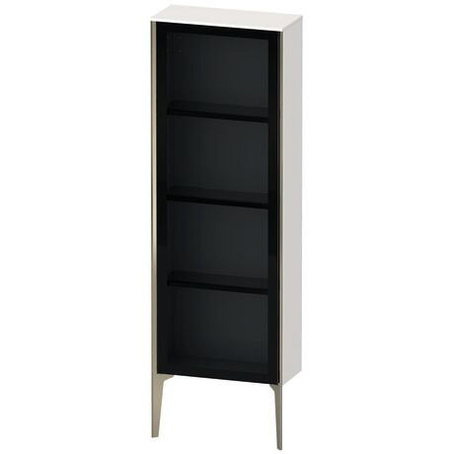 Duravit Xviu 20" x 52" Semi Tall Cabinet With Right Hinge, Champagne Matt and White High Gloss Finish (XV1366RB122)
