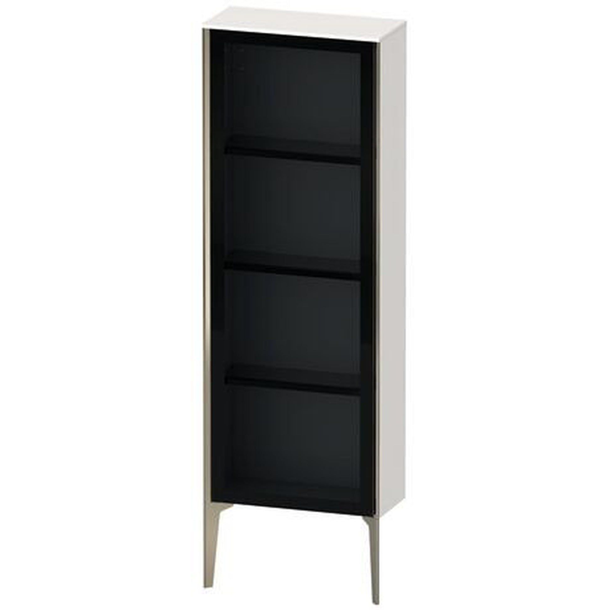 Duravit Xviu 20" x 52" Semi Tall Cabinet With Right Hinge, Champagne Matt and White High Gloss Finish (XV1366RB122)