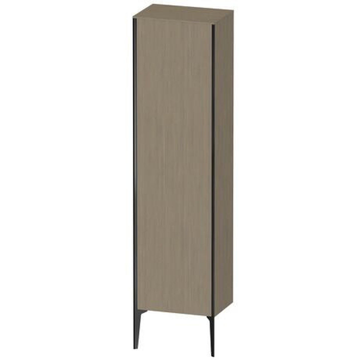 Duravit Xviu 20" x 70" Tall Cabinet With Left Hinge, Black Matt and Oak Terra Finish (XV1336LB235)