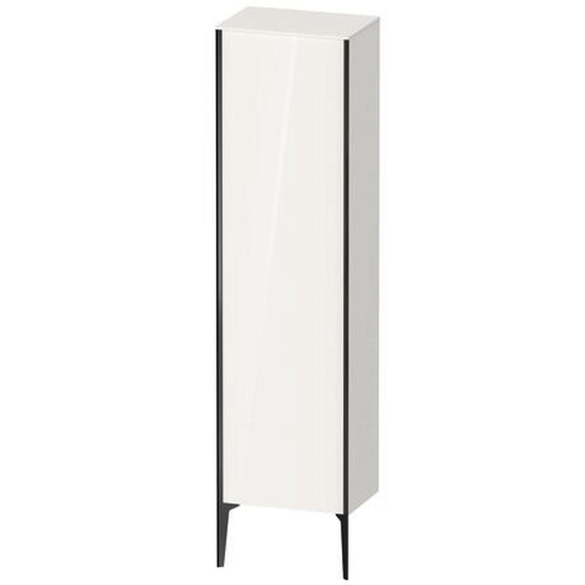Duravit Xviu 20" x 70" Tall Cabinet With Left Hinge, Black Matt and White High Gloss Finish (XV1336LB222)
