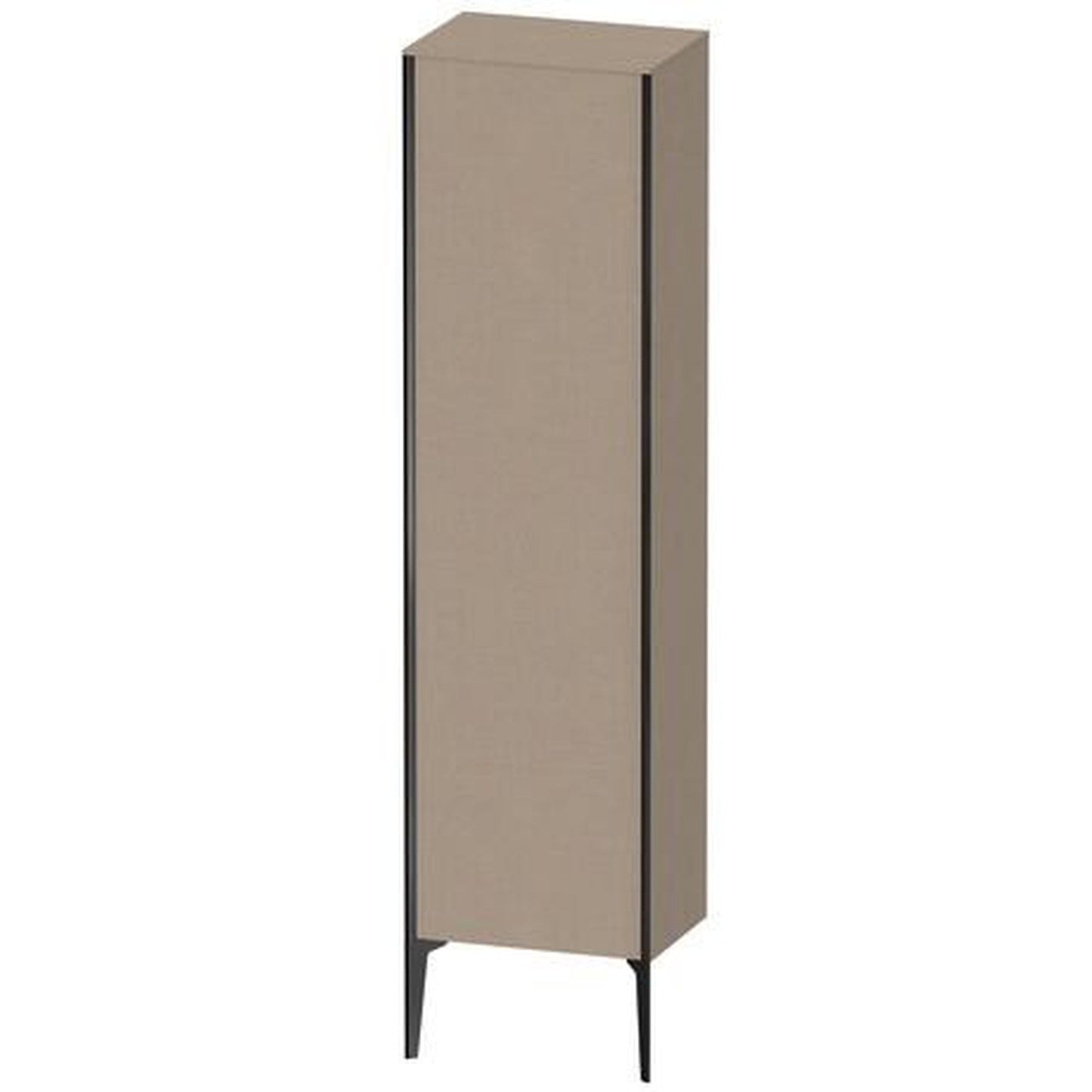 Duravit Xviu 20" x 70" Tall Cabinet With Right Hinge, Black Matt and Linen Finish (XV1336RB275)