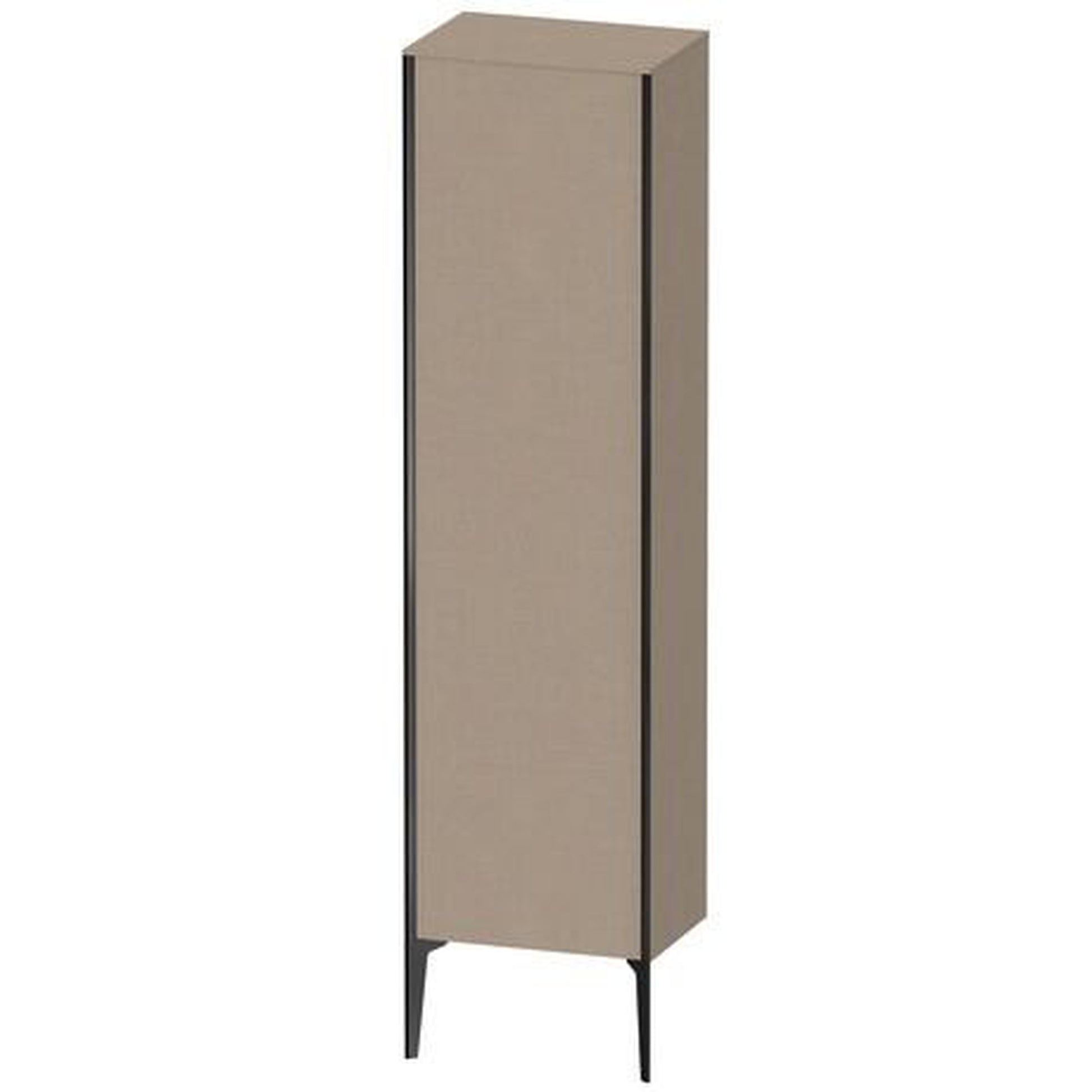 Duravit Xviu 20" x 70" Tall Cabinet With Right Hinge, Black Matt and Linen Finish (XV1336RB275)