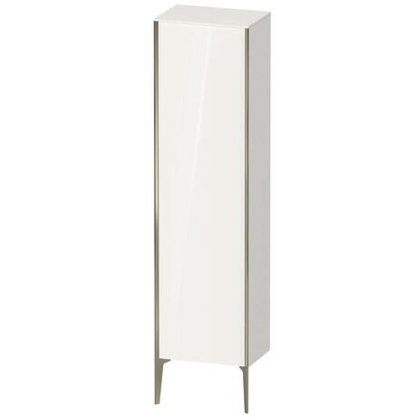Duravit Xviu 20" x 70" Tall Cabinet With Right Hinge, Champagne Matt and White High Gloss Finish (XV1336RB122)