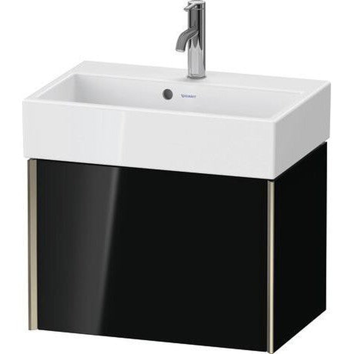 Duravit Xviu 23" x 16" x 15" One Drawer Wall-Mount Vanity Unit, Black High Gloss Lacquer (XV42160B140)