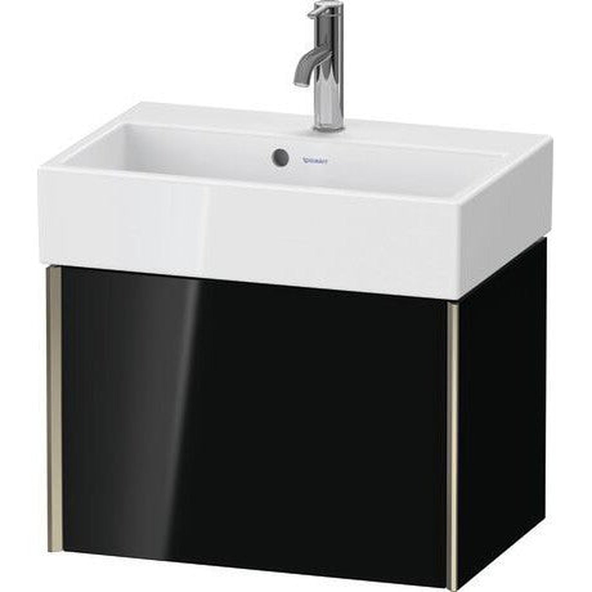 Duravit Xviu 23" x 16" x 15" One Drawer Wall-Mount Vanity Unit, Black High Gloss Lacquer (XV42160B140)
