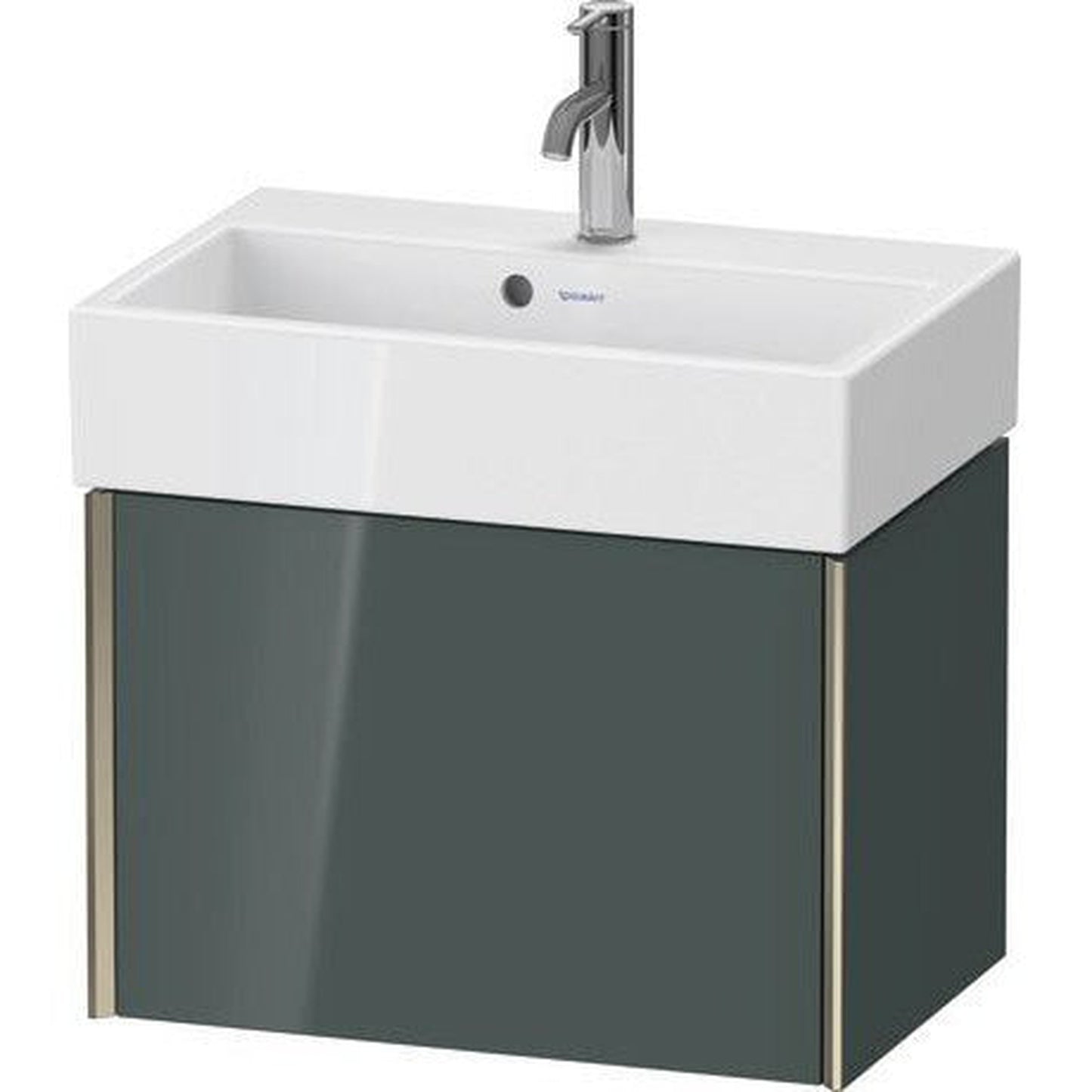 Duravit Xviu 23" x 16" x 15" One Drawer Wall-Mount Vanity Unit, Dolomiti Grey High Gloss Lacquer (XV42160B138)