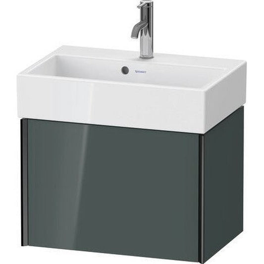 Duravit Xviu 23" x 16" x 15" One Drawer Wall-Mount Vanity Unit, Dolomiti Grey High Gloss Lacquer (XV42160B238)