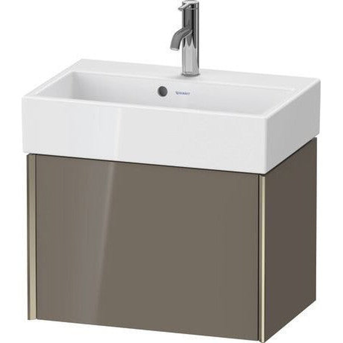 Duravit Xviu 23" x 16" x 15" One Drawer Wall-Mount Vanity Unit, Flannel Grey High Gloss Lacquer (XV42160B189)
