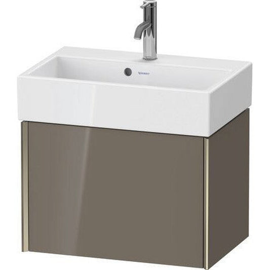 Duravit Xviu 23" x 16" x 15" One Drawer Wall-Mount Vanity Unit, Flannel Grey High Gloss Lacquer (XV42160B189)