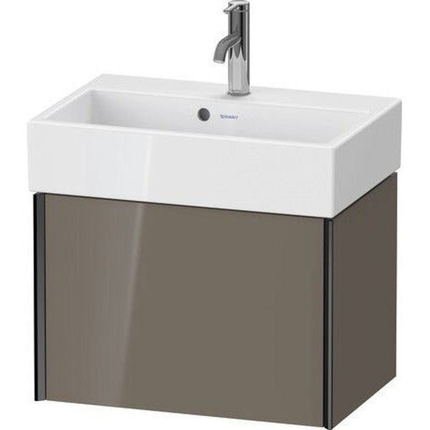 Duravit Xviu 23" x 16" x 15" One Drawer Wall-Mount Vanity Unit, Flannel Grey High Gloss Lacquer (XV42160B289)
