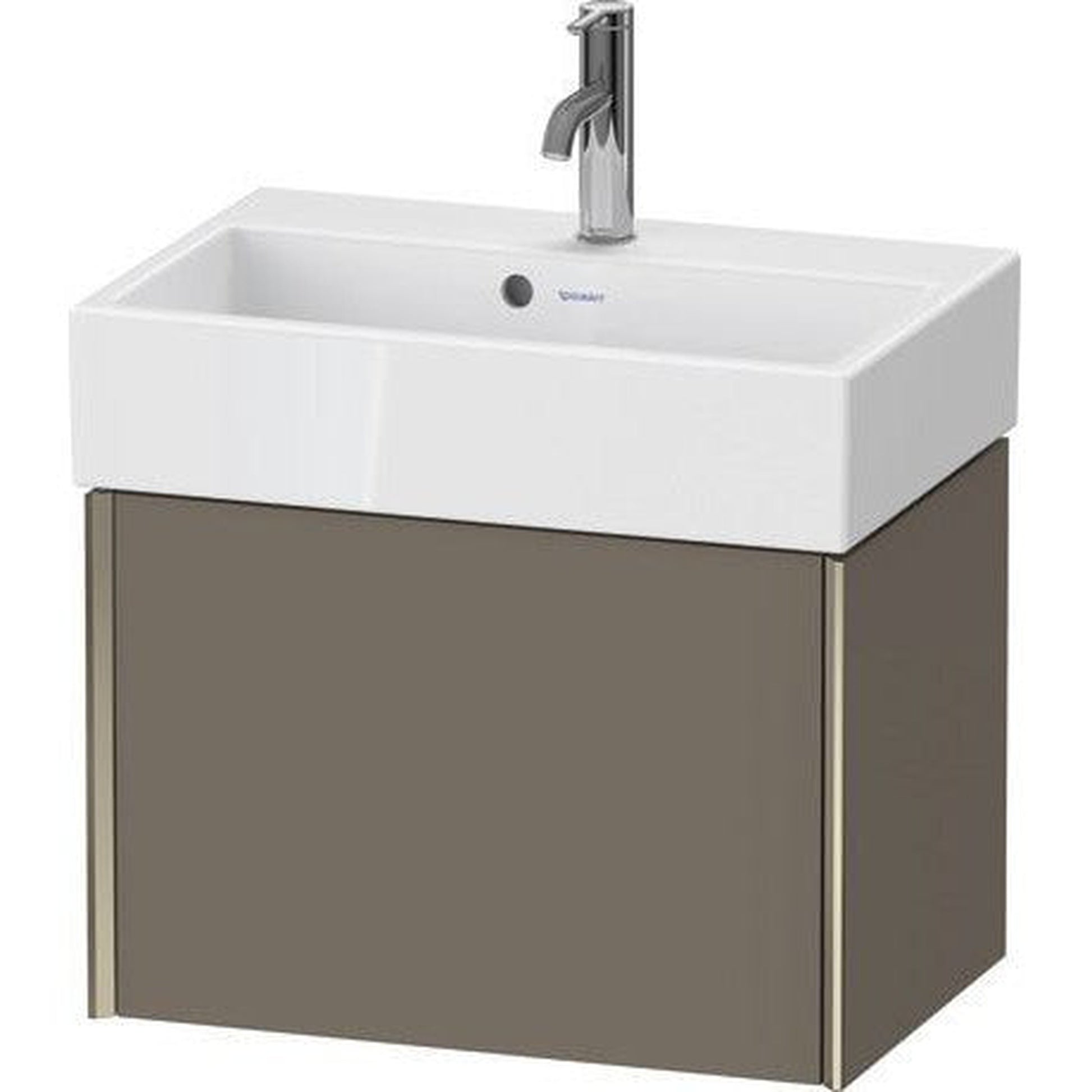 Duravit Xviu 23" x 16" x 15" One Drawer Wall-Mount Vanity Unit, Flannel Grey Satin Matt Lacquer (XV42160B190)