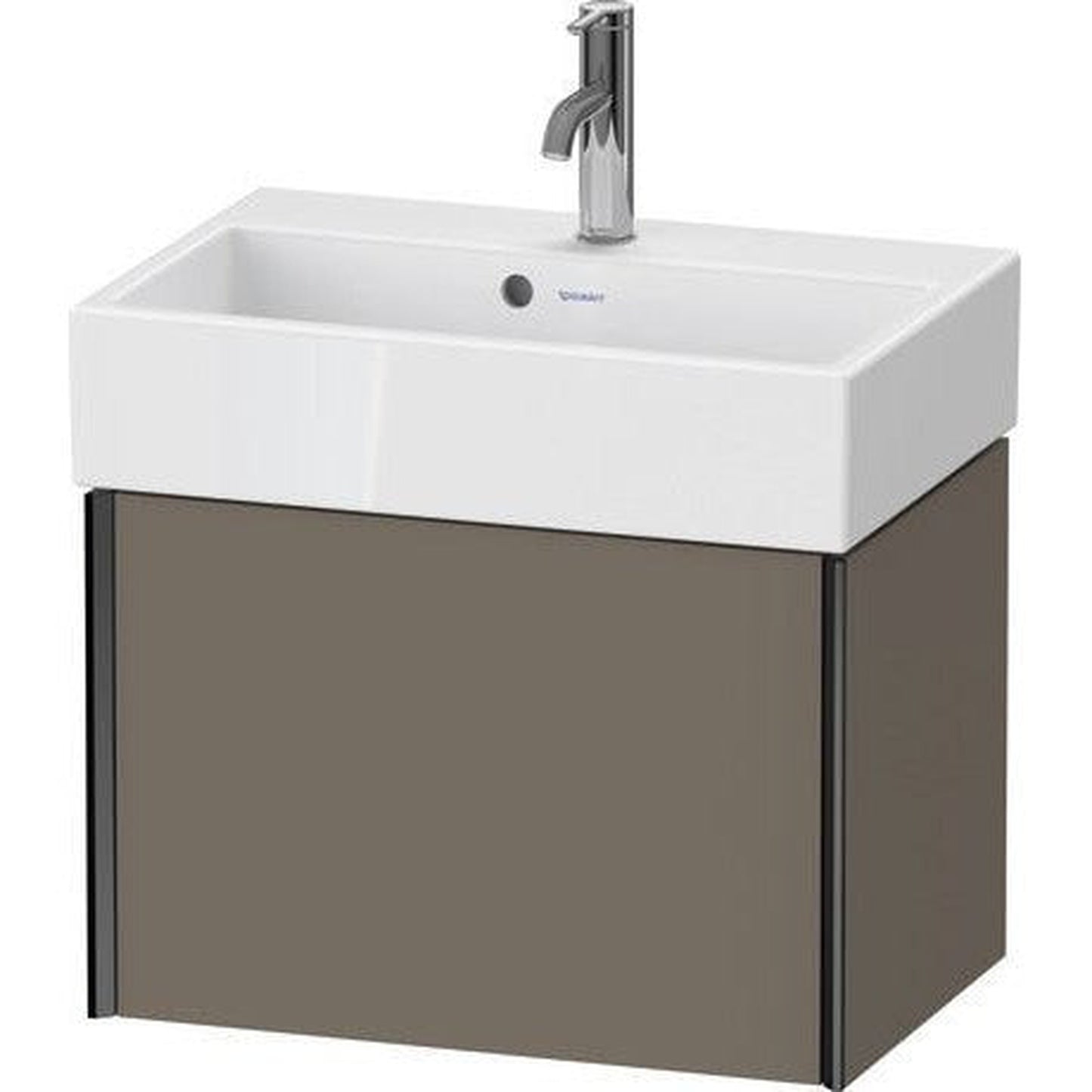 Duravit Xviu 23" x 16" x 15" One Drawer Wall-Mount Vanity Unit, Flannel Grey Satin Matt Lacquer (XV42160B290)