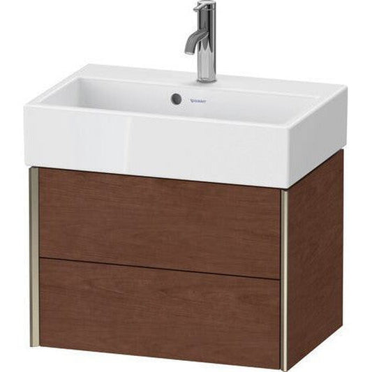 Duravit Xviu 23" x 16" x 15" Two Drawer Wall-Mount Vanity Unit, American Walnut (XV43160B113)