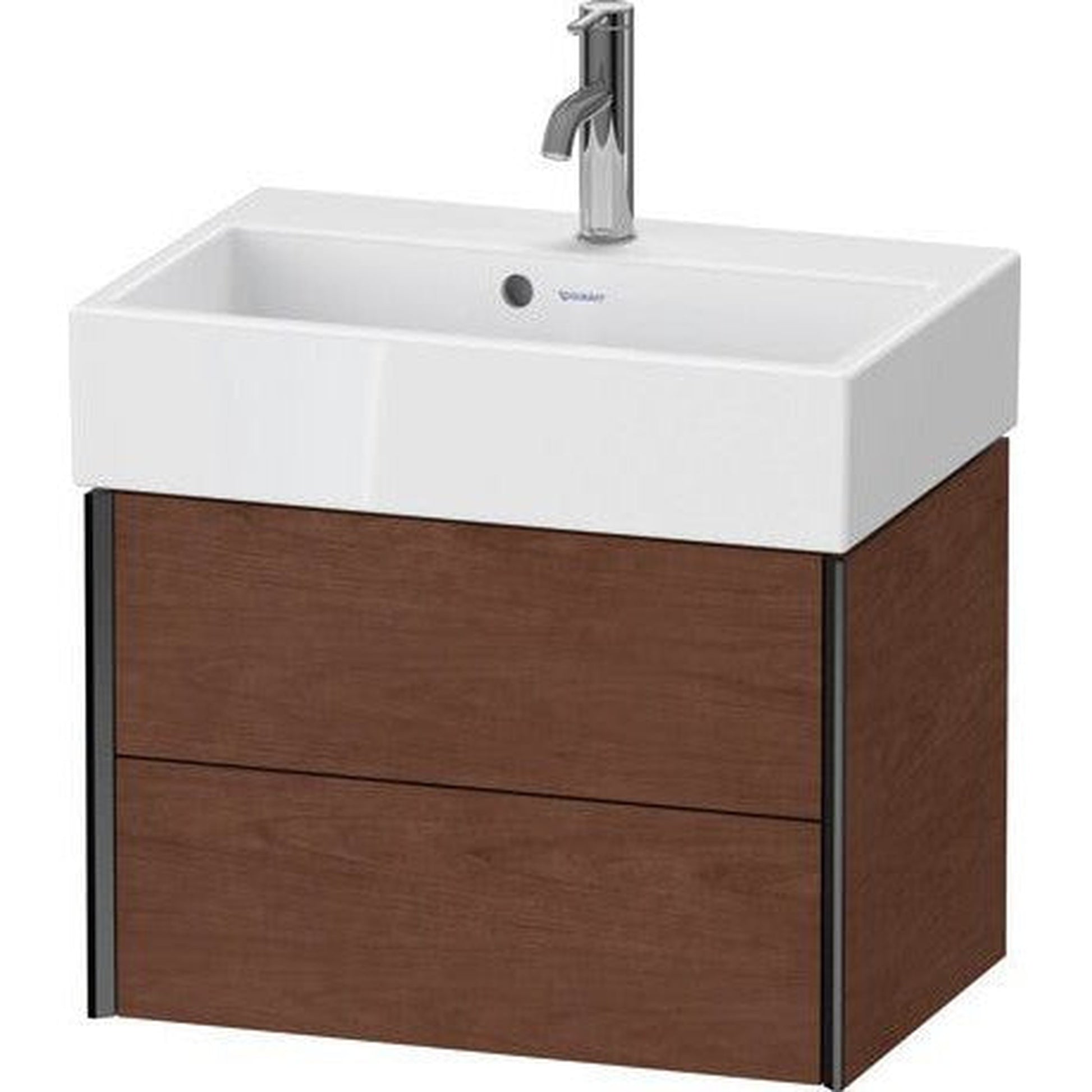 Duravit Xviu 23" x 16" x 15" Two Drawer Wall-Mount Vanity Unit, American Walnut (XV43160B213)