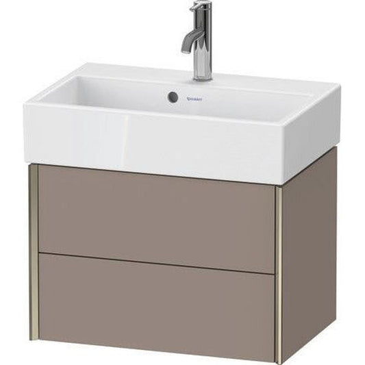 Duravit Xviu 23" x 16" x 15" Two Drawer Wall-Mount Vanity Unit, Basalt Matt (XV43160B143)