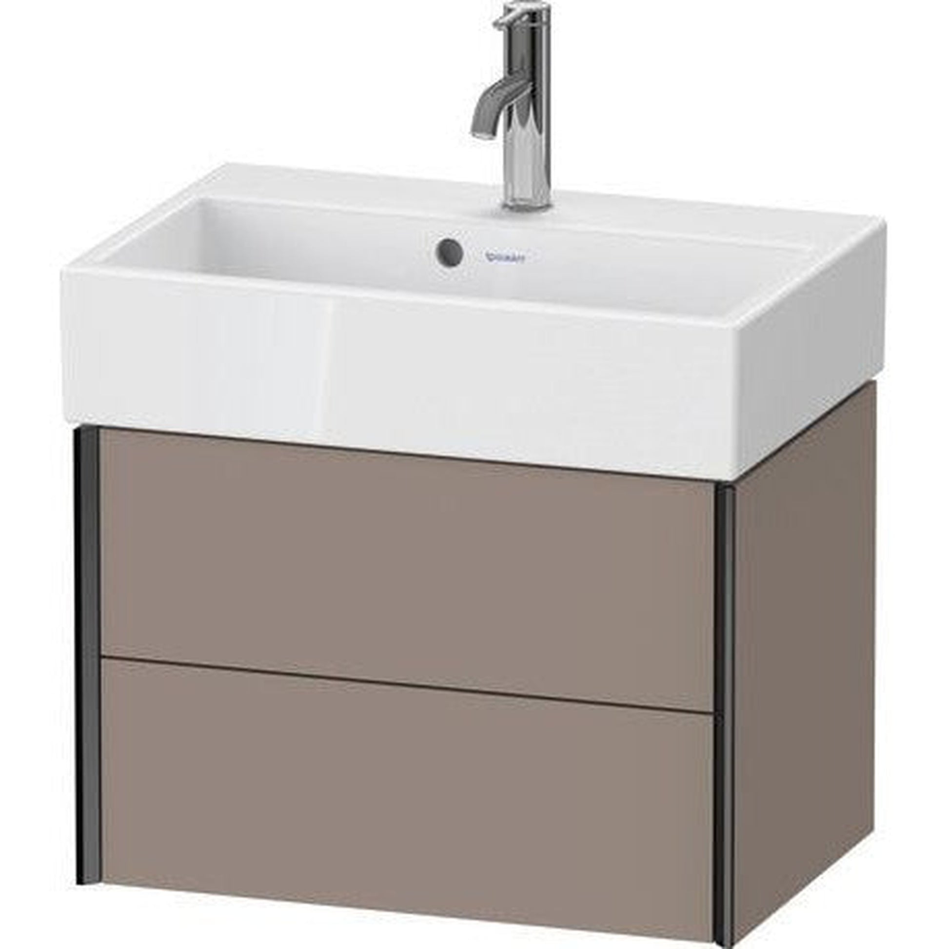 Duravit Xviu 23" x 16" x 15" Two Drawer Wall-Mount Vanity Unit, Basalt Matt (XV43160B243)