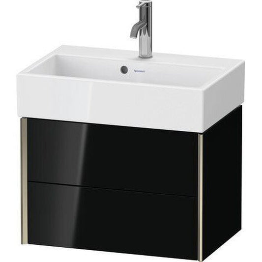 Duravit Xviu 23" x 16" x 15" Two Drawer Wall-Mount Vanity Unit, Black High Gloss Lacquer (XV43160B140)