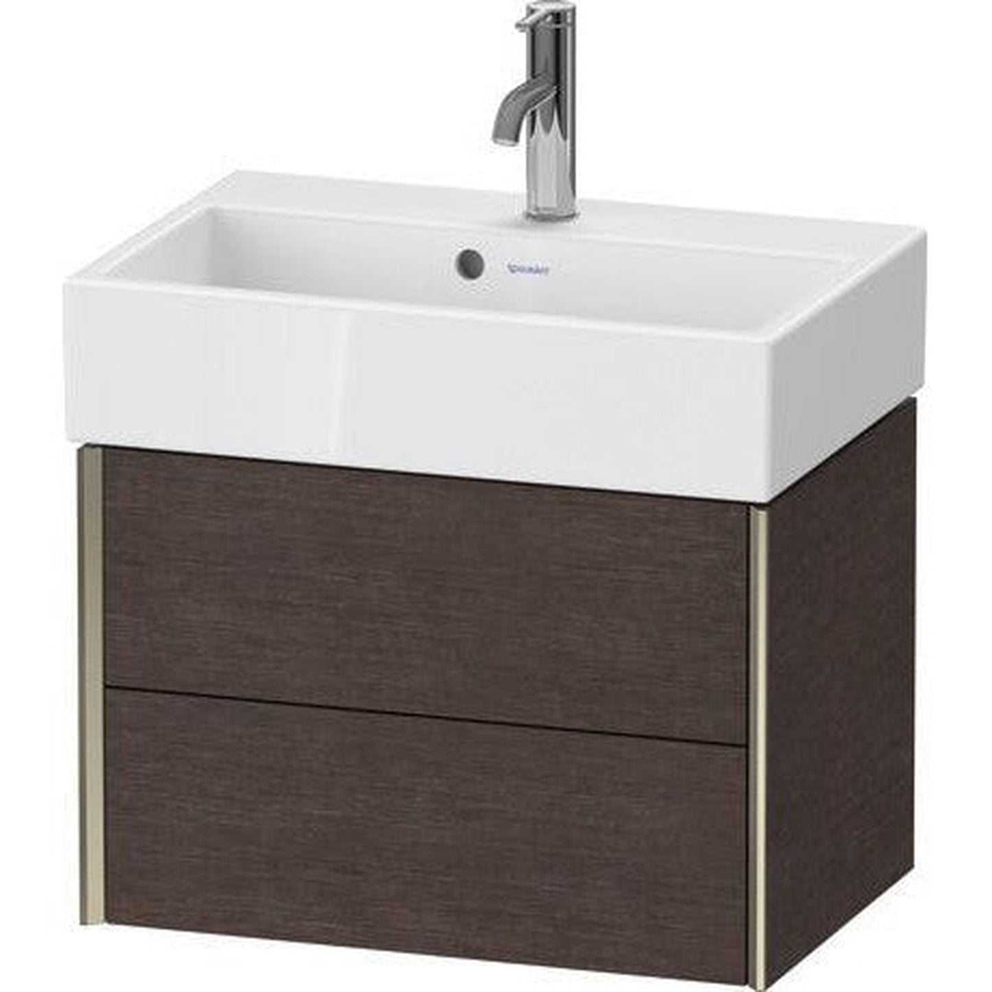 Duravit Xviu 23" x 16" x 15" Two Drawer Wall-Mount Vanity Unit, Brushed Dark Oak Real Wood Veneer (XV43160B172)