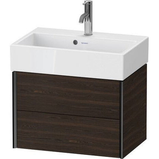 Duravit Xviu 23" x 16" x 15" Two Drawer Wall-Mount Vanity Unit, Brushed Walnut Real Wood Veneer (XV43160B269)