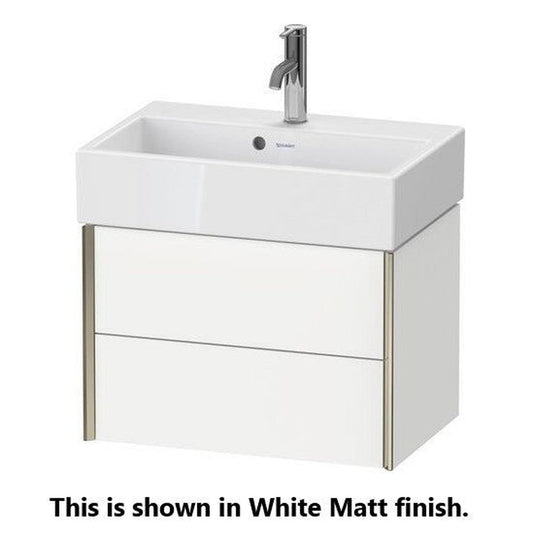 Duravit Xviu 23" x 16" x 15" Two Drawer Wall-Mount Vanity Unit, Cappuccino High Gloss (XV43160B186)