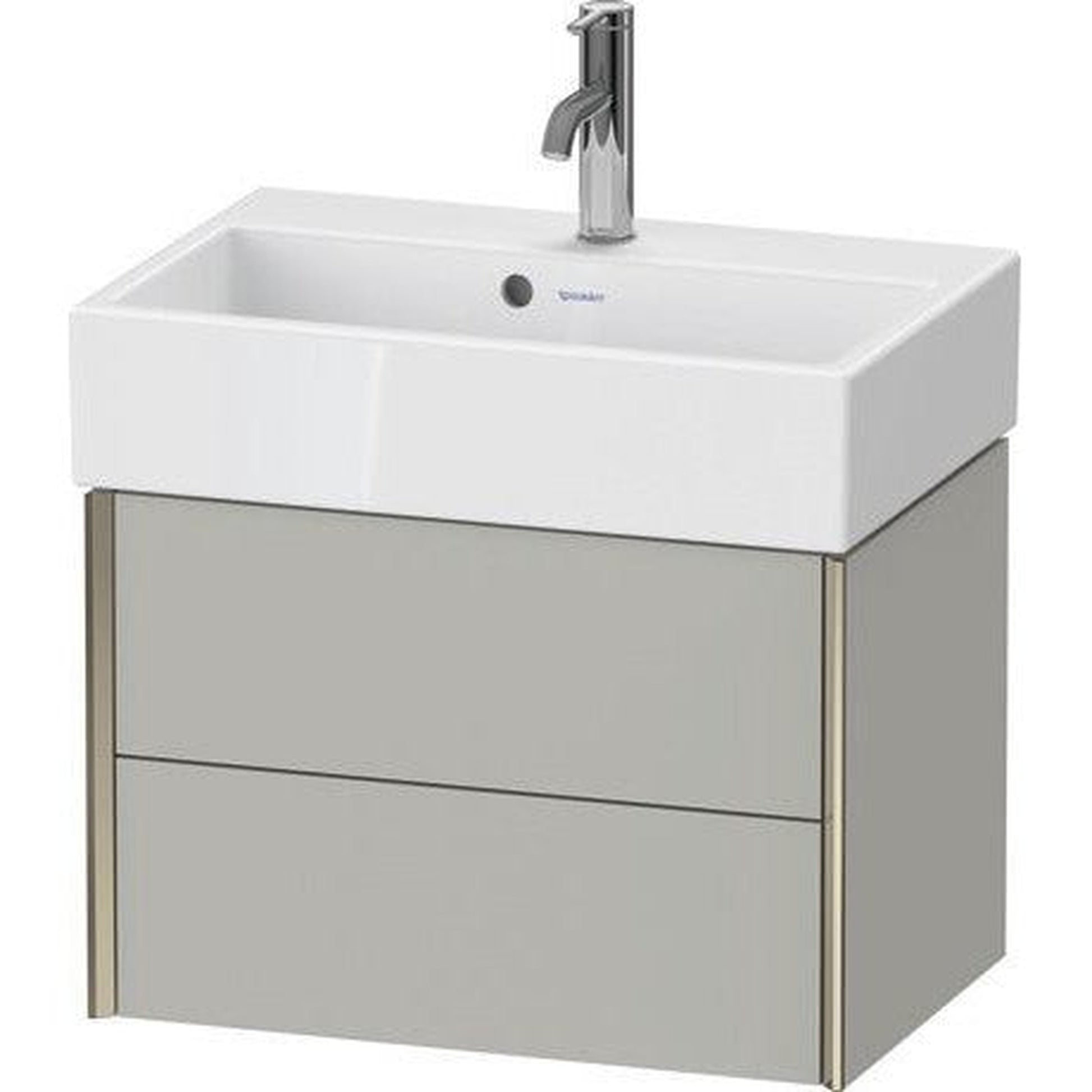 Duravit Xviu 23" x 16" x 15" Two Drawer Wall-Mount Vanity Unit, Concrete Grey Matt (XV43160B107)