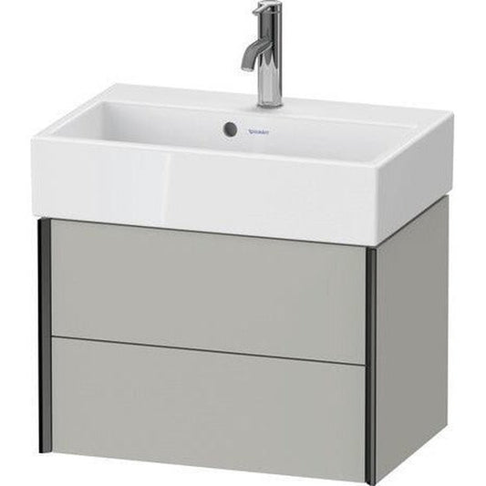 Duravit Xviu 23" x 16" x 15" Two Drawer Wall-Mount Vanity Unit, Concrete Grey Matt (XV43160B207)