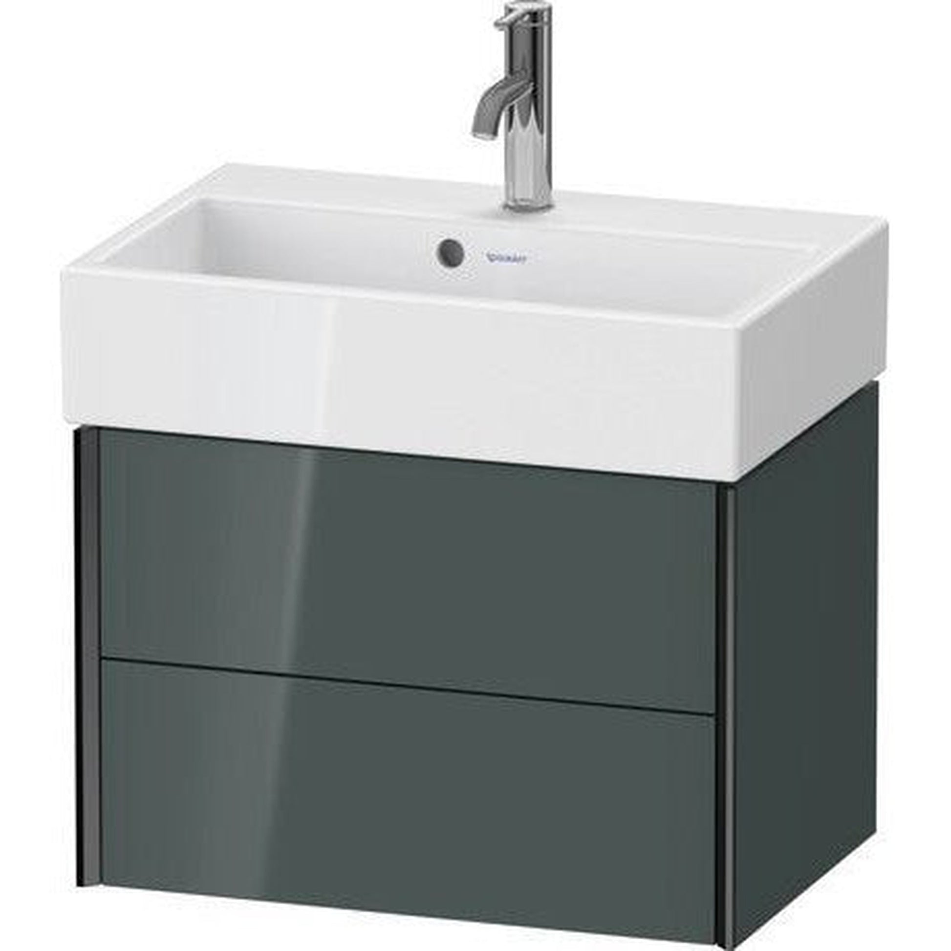 Duravit Xviu 23" x 16" x 15" Two Drawer Wall-Mount Vanity Unit, Dolomiti Grey High Gloss Lacquer (XV43160B238)