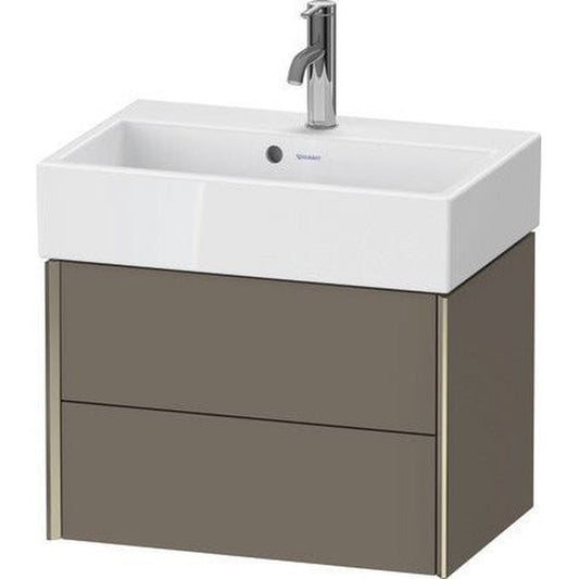 Duravit Xviu 23" x 16" x 15" Two Drawer Wall-Mount Vanity Unit, Flannel Grey Satin Matt Lacquer (XV43160B190)