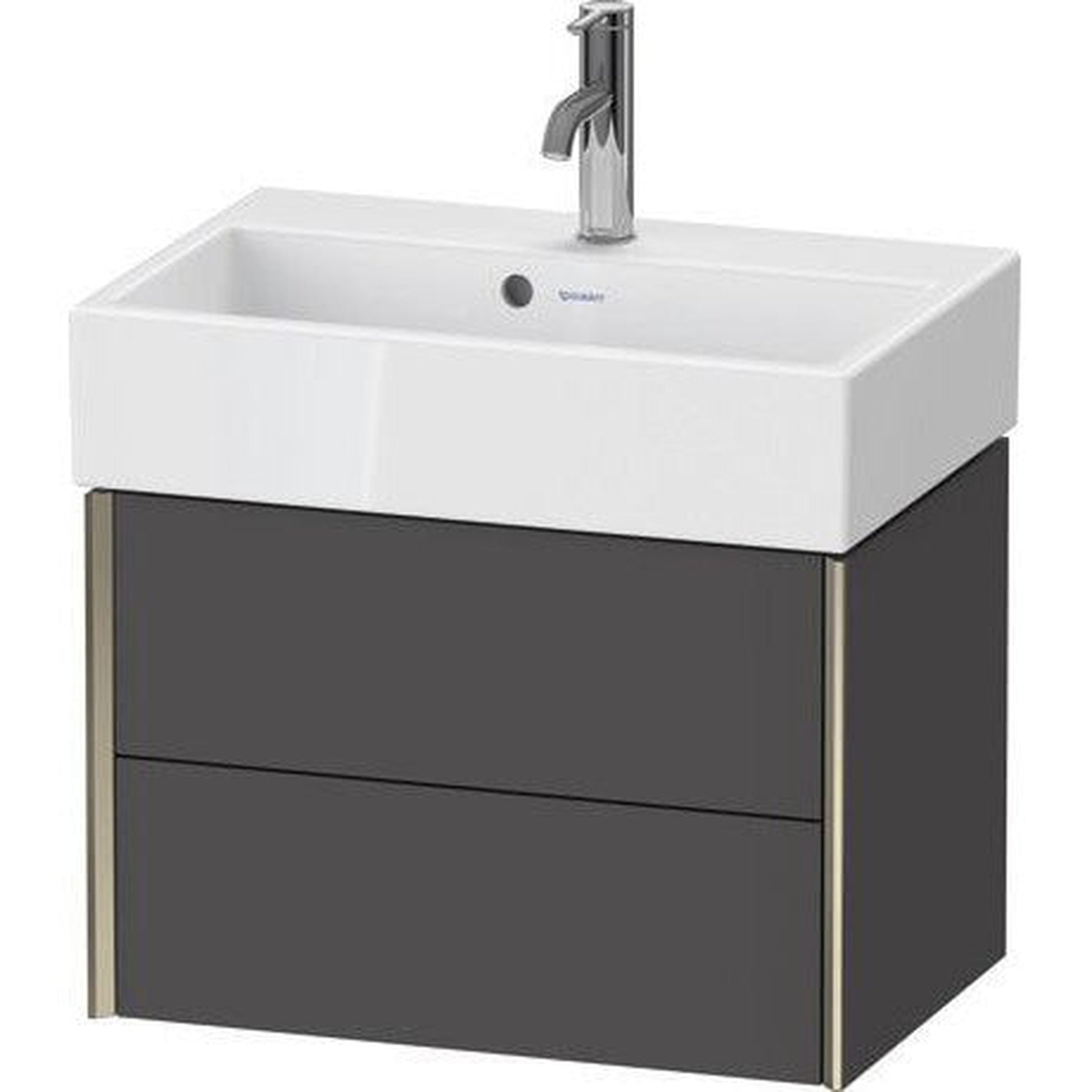 Duravit Xviu 23" x 16" x 15" Two Drawer Wall-Mount Vanity Unit, Graphite Matt (XV43160B149)