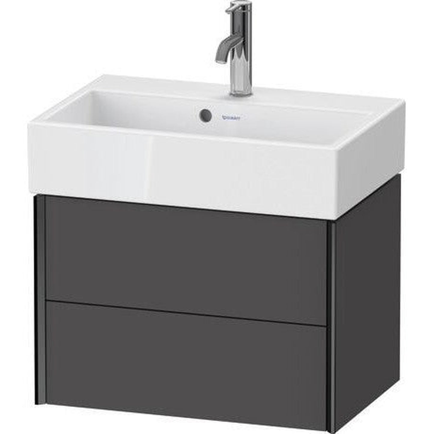 Duravit Xviu 23" x 16" x 15" Two Drawer Wall-Mount Vanity Unit, Graphite Matt (XV43160B249)