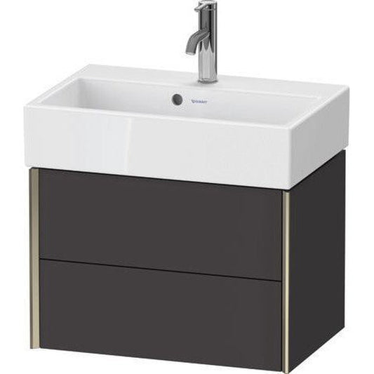 Duravit Xviu 23" x 16" x 15" Two Drawer Wall-Mount Vanity Unit, Graphite Super Matt (XV43160B180)