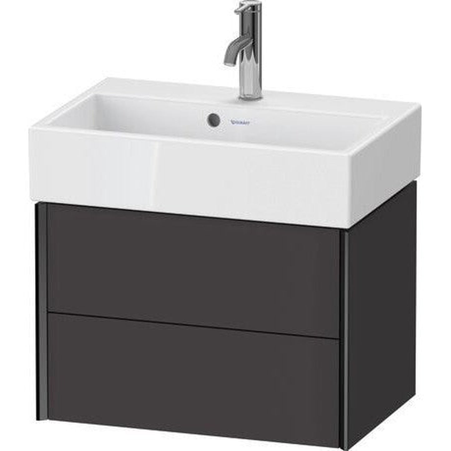 Duravit Xviu 23" x 16" x 15" Two Drawer Wall-Mount Vanity Unit, Graphite Super Matt (XV43160B280)