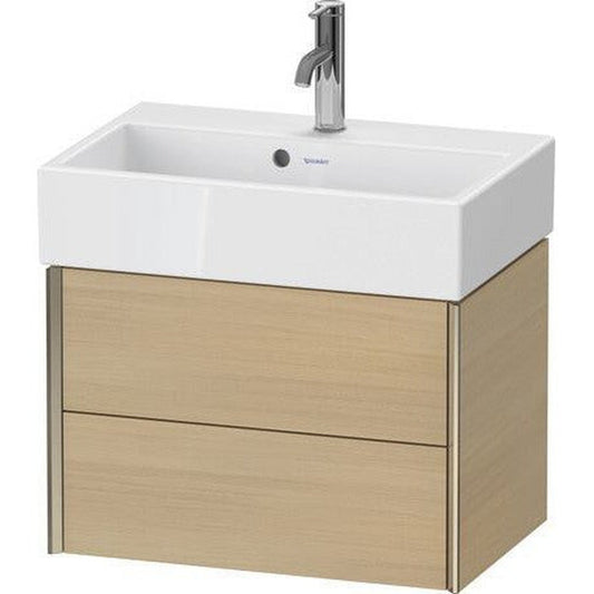 Duravit Xviu 23" x 16" x 15" Two Drawer Wall-Mount Vanity Unit, Mediterreanean Oak Real Wood Veneer (XV43160B171)