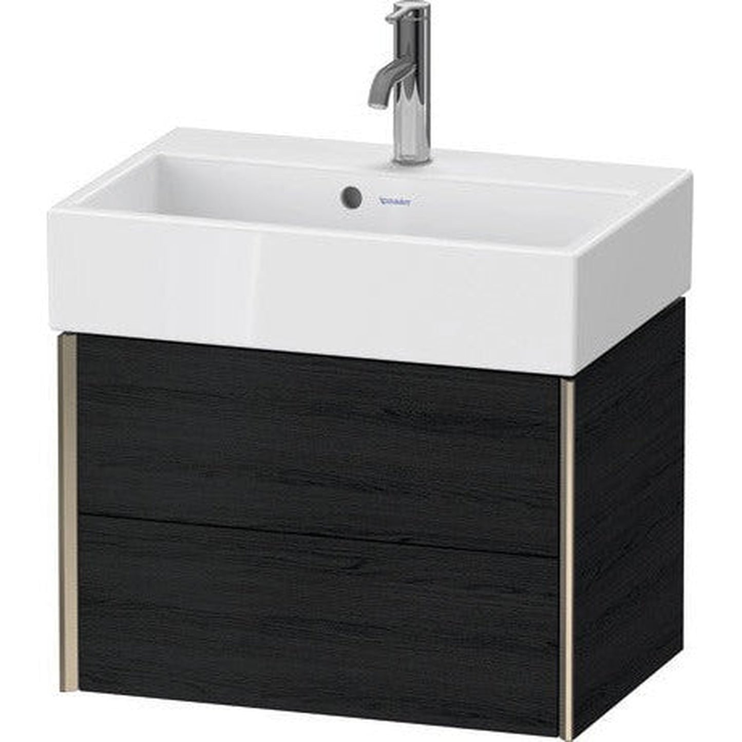 Duravit Xviu 23" x 16" x 15" Two Drawer Wall-Mount Vanity Unit, Oak Black (XV43160B116)